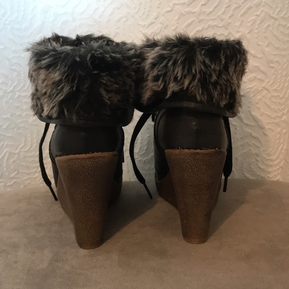 Black Wedge Booties - Picture 4 of 8